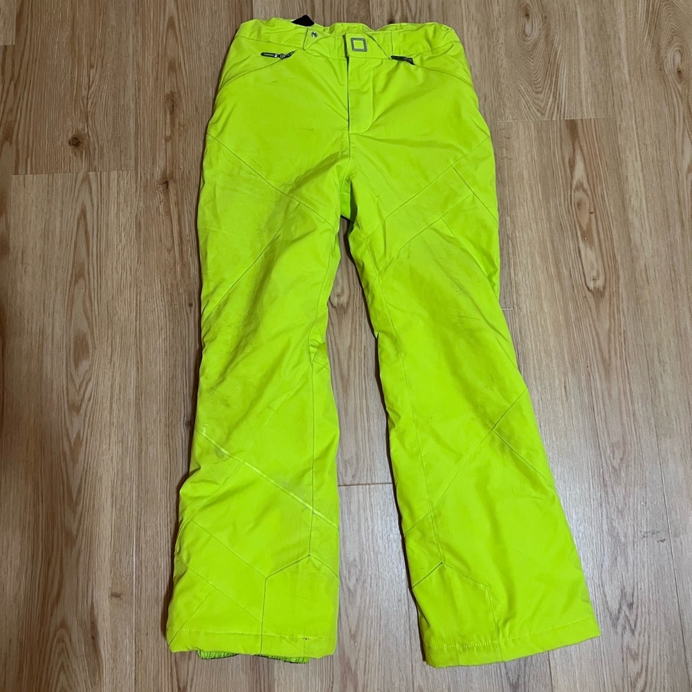 Spider Lime Green Kids 12 Snow Pants